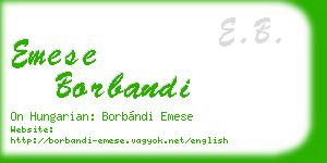 emese borbandi business card